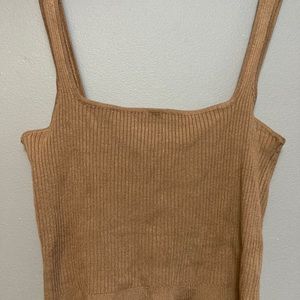 Garage sweater tank, beige/brown - M